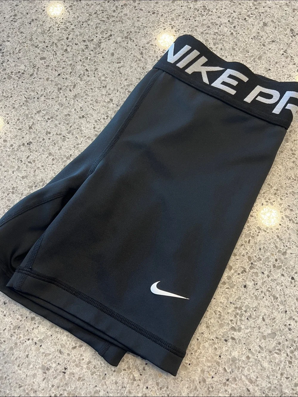 Nike Black Compression Shorts with White Logos